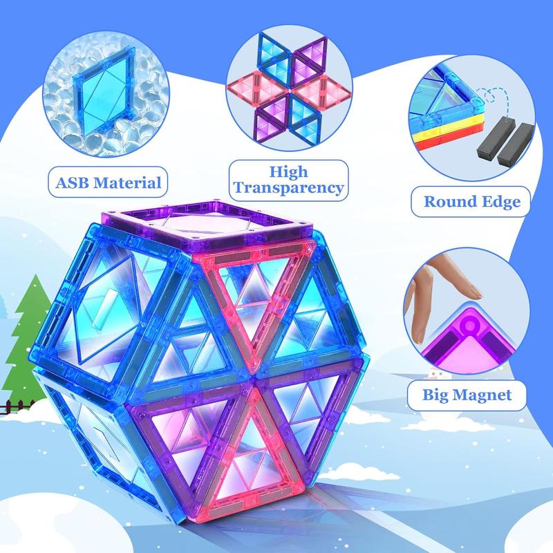 Christmas gift 20PCS Magnetic Tiles Kids Toys for 3 4 5 6 7 Years Old, Magnetic Building Blocks for Kids Age 3-5 4-8 STEM Toys, Encourage Creativity & Develop Fine Motor Skills with Sensory Magnet Tiles Toys