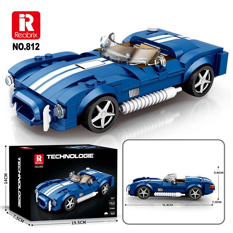 Reobrix Cobra Supercar Building Set, Super Race Vehicles Building Toy Birthday Gifts for Kid Aged 6+. (312PCS)