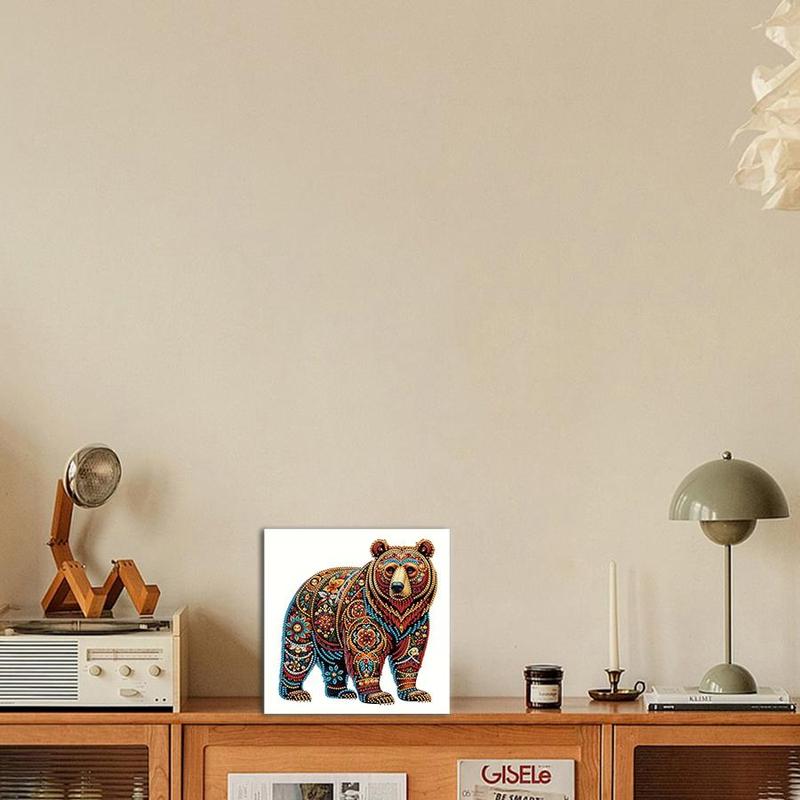 DIY Artificial Rhinestones Arts Painting Kit Without Frame, Cartoon Bear Pattern DIY Painting, Handmade Craft Art Decoration