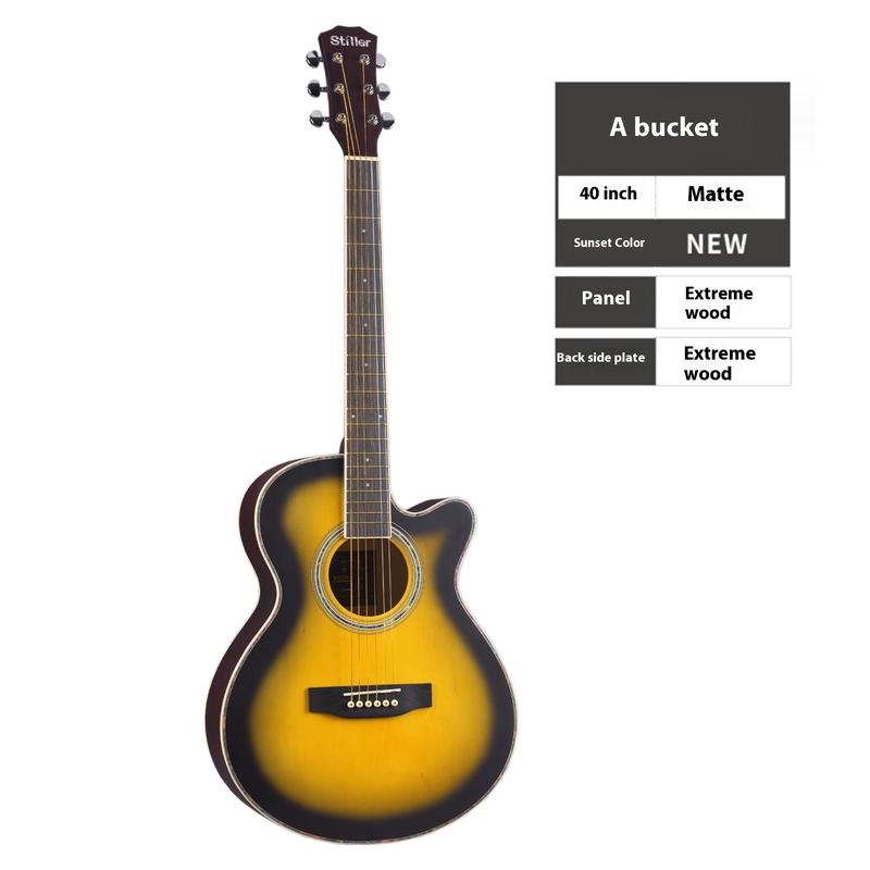 40 Inch Beginner Male And Female Wooden Guitar 41 Inch Guitar Spruce Veneer Introductory Practice Guitar