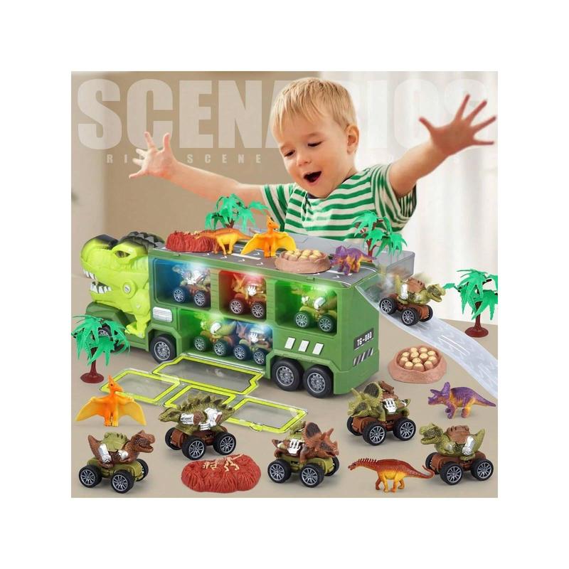 Dinosaur Toys Truck For Kids 3-5 Years, Tyrannosaurus Dinosaur Truck Toy With 8 Dino Figures, Transport Cars, Activity Play Mat, Dinosaur Eggs For Kids Toddle Boys Girls(T-Rex Dino),Toys For Boys,Boy Toys,Boys Toys,Christmas Toys & Gifts