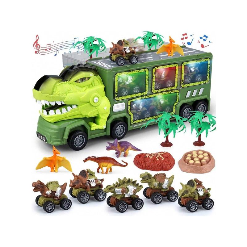 Dinosaur Toys Truck For Kids 3-5 Years, Tyrannosaurus Dinosaur Truck Toy With 8 Dino Figures, Transport Cars, Activity Play Mat, Dinosaur Eggs For Kids Toddle Boys Girls(T-Rex Dino),Toys For Boys,Boy Toys,Boys Toys,Christmas Toys & Gifts