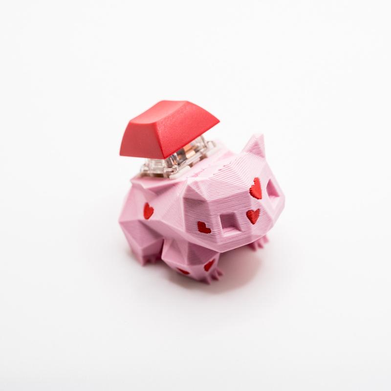 Low Poly Valentine Hearts Bulbasaur Mechanical Switch Fidget Toy | Stim Toy, Stress Relief, ADHD, ASMR