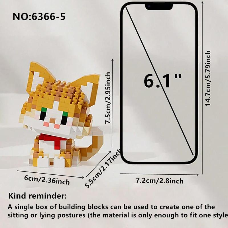 Cute Animal Design Building Blocks, 1 Box DIY Creative Puzzle Building Blocks, Home Decoration Ornaments, Birthday Gift