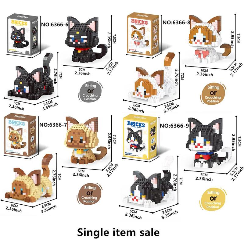 Cute Animal Design Building Blocks, 1 Box DIY Creative Puzzle Building Blocks, Home Decoration Ornaments, Birthday Gift