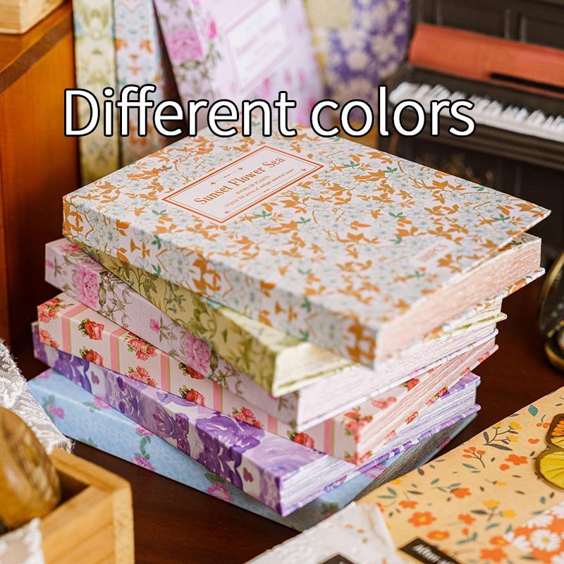 Vintage Flower Pattern Material Paper (100pcs set), Scrapbooking & Stamping Paper, DIY Decorative Paper for Scrapbooking & Journal Making