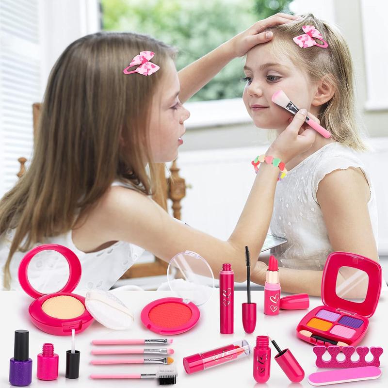 Christmas gift  Pretend Makeup for Toddlers - BTEC Fake Makeup Set for Kids,Play Makeup Kit for Little Girls,with Princess Purse (24 Pack)