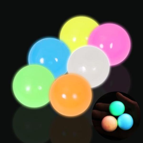 6pack-1.8in Dream Balls,Glow in The Dark Sticky Balls That Stick to The Ceiling,Stress Balls for Kids and Adults,Elevated Balls,ASMR Cool Stuff for Teens,Ceiling Balls,Lumi Balls,Stocking Stuffers