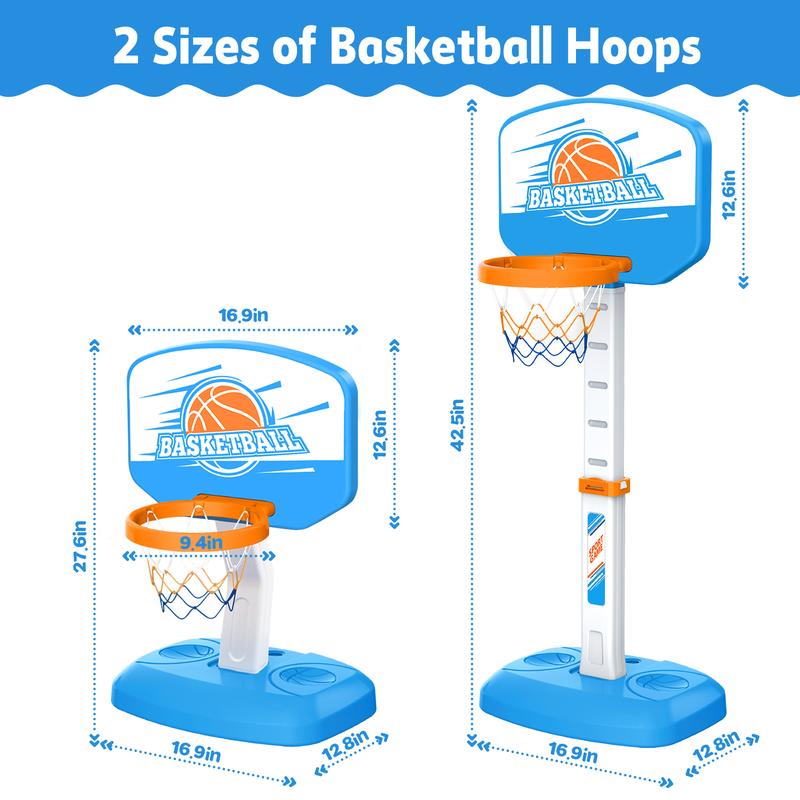 Talgic Swimming Basketball Hoop, Poolside Water Basketball Hoop with 4 Balls and Pump,Basketball Goals Outdoor Play Basketball Hoop,Pool Basketball Games for Kids, Adults and Family.