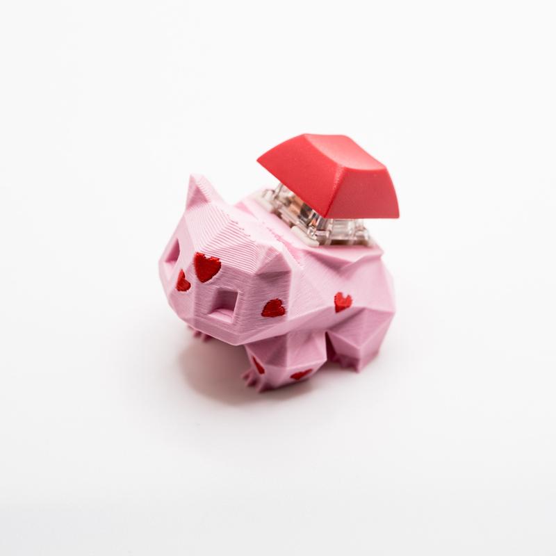 Low Poly Valentine Hearts Bulbasaur Mechanical Switch Fidget Toy | Stim Toy, Stress Relief, ADHD, ASMR