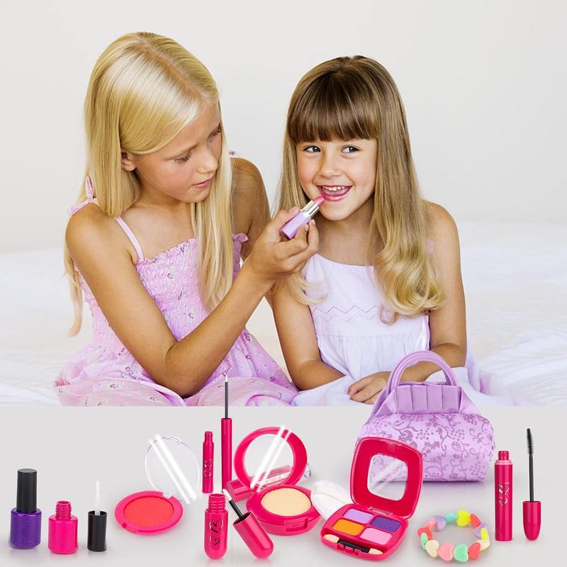 Christmas gift  Pretend Makeup for Toddlers - BTEC Fake Makeup Set for Kids,Play Makeup Kit for Little Girls,with Princess Purse (24 Pack)