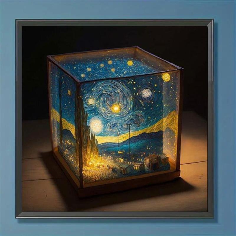 Starry Night Van Gogh Pattern DIY Diamond Arts Colorful Painting Kit without Frame, DIY 5D Diamond Arts Colorful Painting Kit, Wall Art Decor for Home