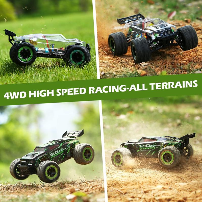 DEERC Brushless 302E RC Cars, Upgraded 60KM H High Speed Remote Control Car, 4WD 1:18 Scale All Terrain Off Road Monster Truck with DIY Extra Shell, 2 Battery 40 Min Car Toy