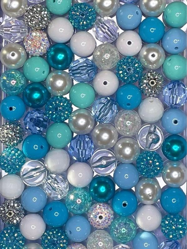 Baby Blue Mix - 20mm Bubble Gum Bead Mixes, Chunky Bead Mixes