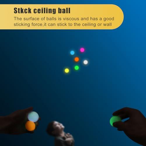 6pack-1.8in Dream Balls,Glow in The Dark Sticky Balls That Stick to The Ceiling,Stress Balls for Kids and Adults,Elevated Balls,ASMR Cool Stuff for Teens,Ceiling Balls,Lumi Balls,Stocking Stuffers