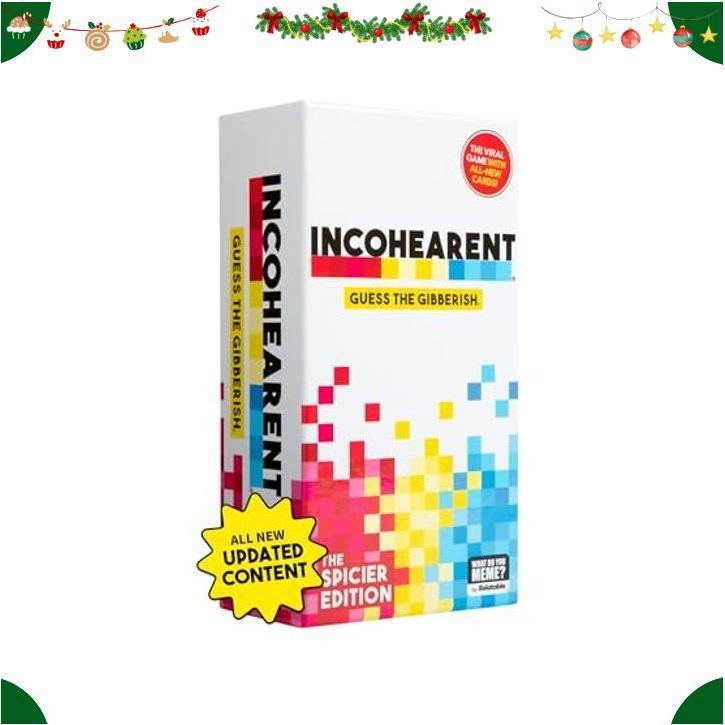 Incohearent, The Guess the Gibberish Party Game by Relatable, A Funny Card Game for Adults, Great for Bachelorette Party Games or Game Night Games, Includes 400 Cards, Instructions, and 1 Sand Timer