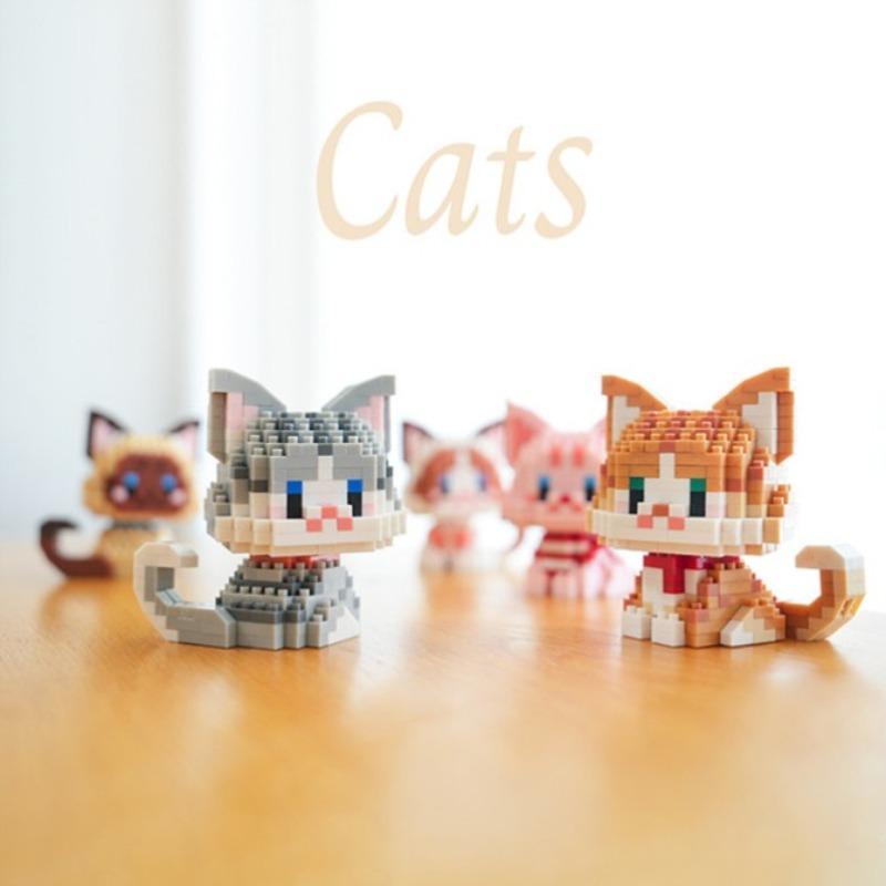 Cute Animal Design Building Blocks, 1 Box DIY Creative Puzzle Building Blocks, Home Decoration Ornaments, Birthday Gift