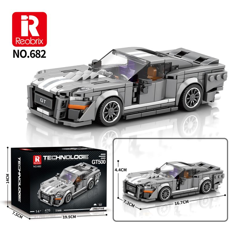 Reobrix GT500 Supercar Building Set, Super Race Vehicles Building Toy Birthday Gifts for Kid Aged 6+. (476PCS)