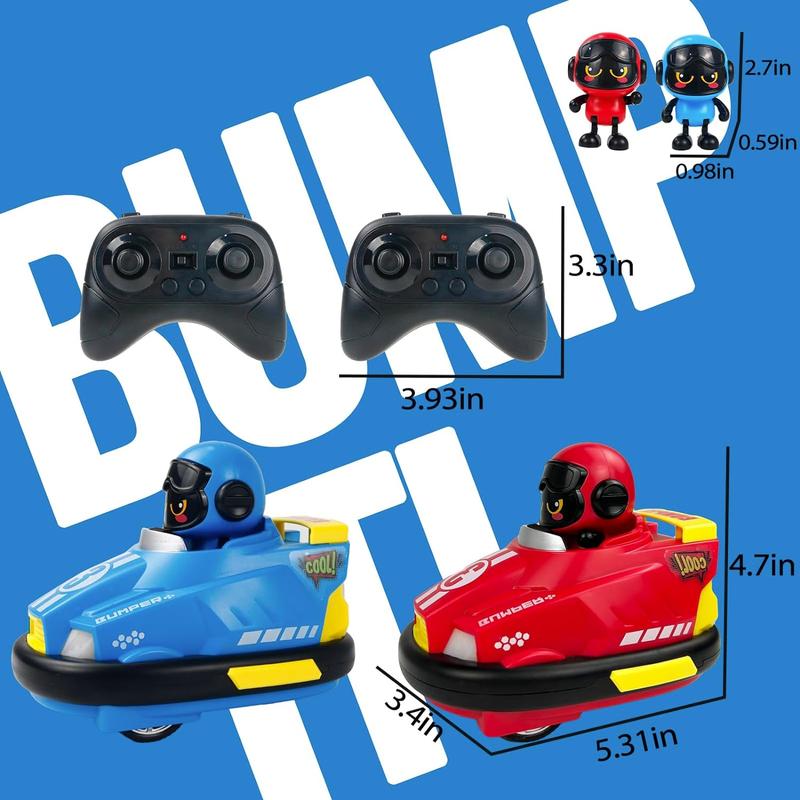 Children Remote Control Cars Toy, 2pk Ejecting Bumper Car Toys with Music and LED Lights, RC Race Car Cartoon Battle Cars for Toddler Xmas Birthday Gift