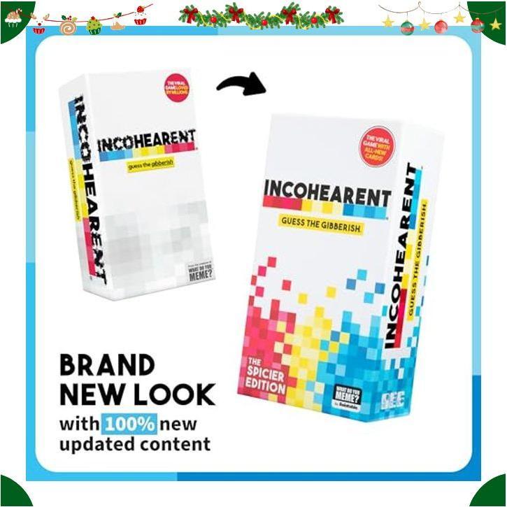 Incohearent, The Guess the Gibberish Party Game by Relatable, A Funny Card Game for Adults, Great for Bachelorette Party Games or Game Night Games, Includes 400 Cards, Instructions, and 1 Sand Timer