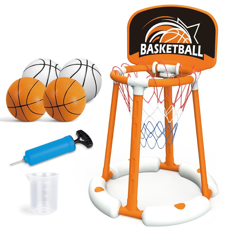 Talgic Swimming Basketball Hoop, Poolside Water Basketball Hoop with 4 Balls and Pump,Basketball Goals Outdoor Play Basketball Hoop,Pool Basketball Games for Kids, Adults and Family.