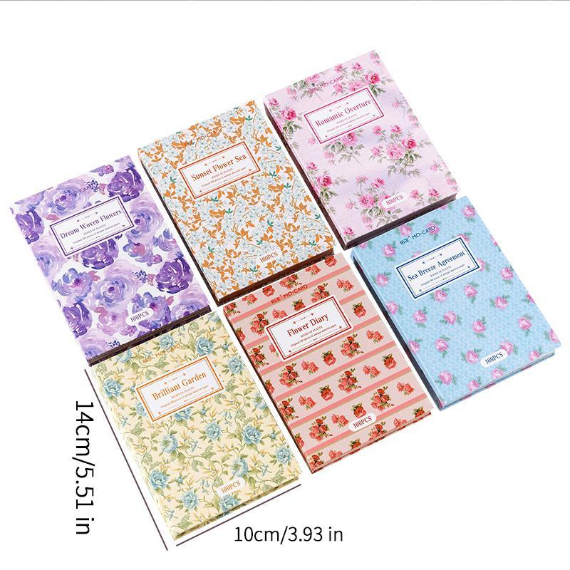 Vintage Flower Pattern Material Paper (100pcs set), Scrapbooking & Stamping Paper, DIY Decorative Paper for Scrapbooking & Journal Making