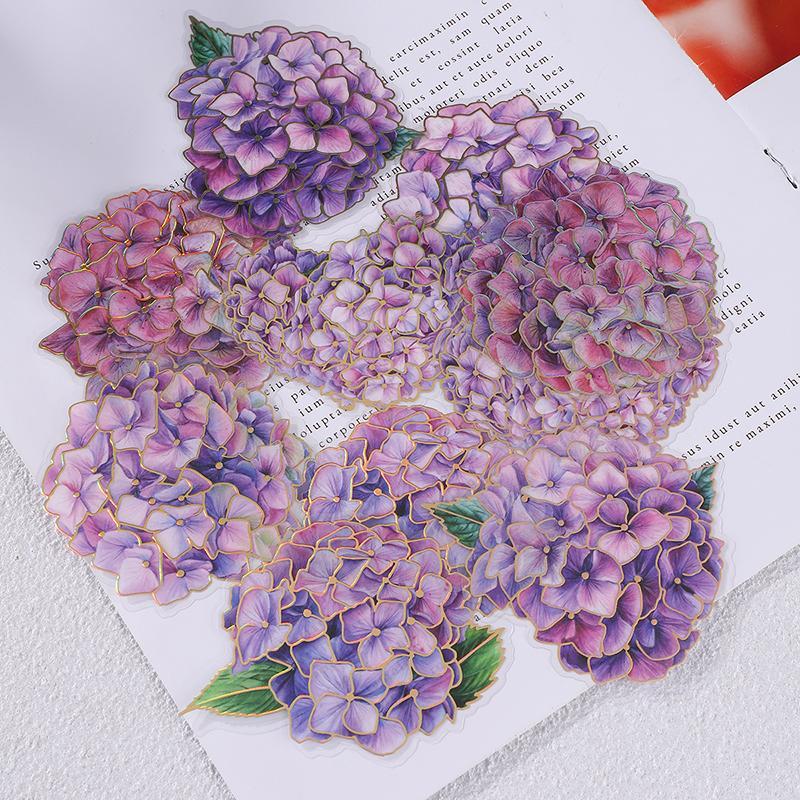 Flower Pattern Sticker, 10pcs set Scrapbooking & Journal Making Material Paper, DIY Decorative Sticker for Stationery Computer Water Bottle