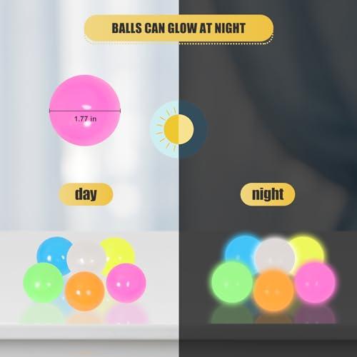 6pack-1.8in Dream Balls,Glow in The Dark Sticky Balls That Stick to The Ceiling,Stress Balls for Kids and Adults,Elevated Balls,ASMR Cool Stuff for Teens,Ceiling Balls,Lumi Balls,Stocking Stuffers