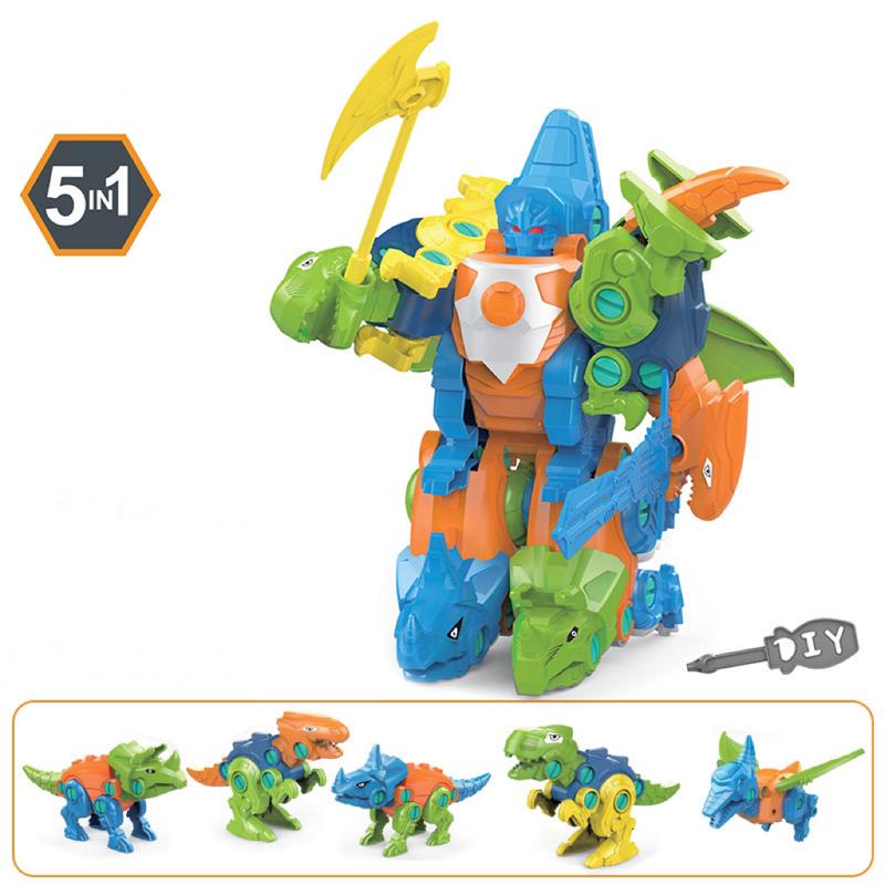 5 in 1 Assembling Dinosaurs Toy for Kids - Perfect Christmas or Birthday Gift