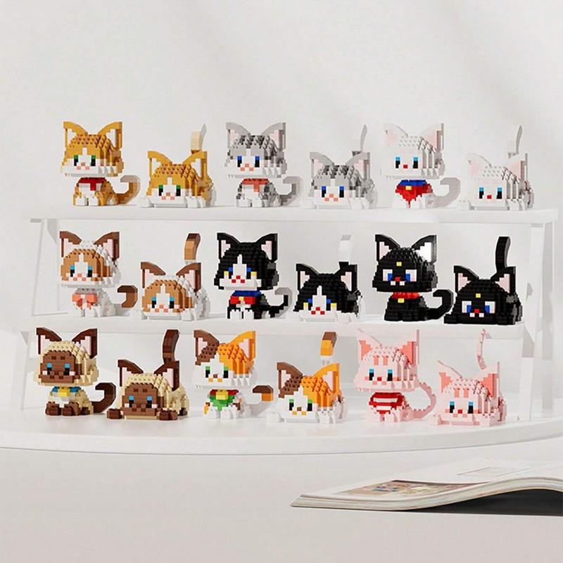 Cute Animal Design Building Blocks, 1 Box DIY Creative Puzzle Building Blocks, Home Decoration Ornaments, Birthday Gift