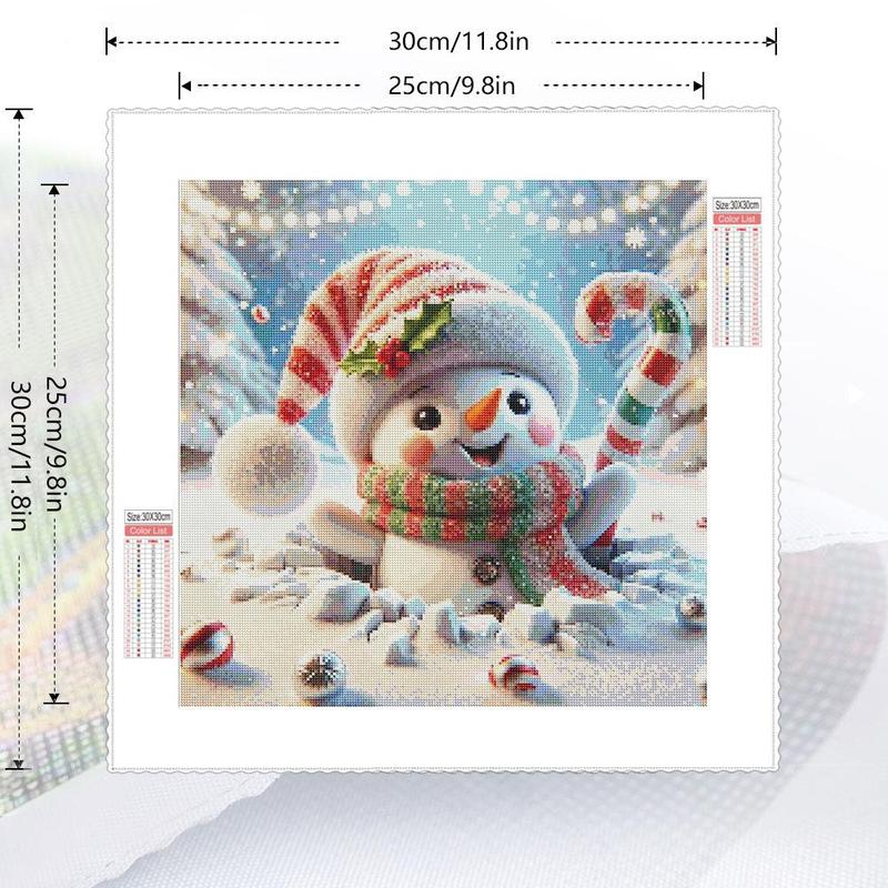 Cartoon Snowman Pattern DIY Diamond Arts Colorful Painting Kit without Frame, DIY 5D Diamond Decor Painting Kit, Wall Art Decor for Home Living Room Bedroom