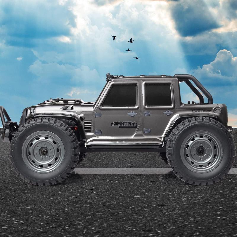 1:16 Scale All Terrain Remote Control Car, 4X4 High Speed 40 Km h RC Truck 2 Rechargeable Batteries Waterproof Monster RC Crawlers with LED Light for Kids Boys and Adults children toy rc drifting