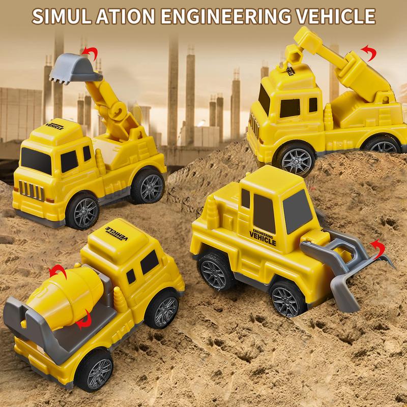 5-in-1 Container Truck Toy - Includes Four Different Mini Cars with Realistic Details and High-Quality Design, Perfect for Creative Play