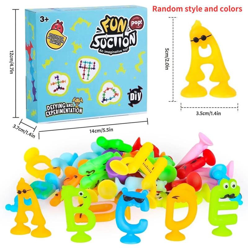 Silicone Alphabet & Number Suction Toy Set, 30pcs box Sensory Toy, Montessori Learning Abc Spelling Game Toy, Easy to Clean