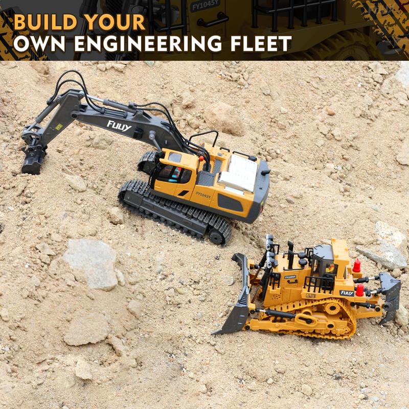 Black Friday. Excavator Alloy Remote Control CarDump Engineering Car Toy CarChildren'S Playground Bulldozer