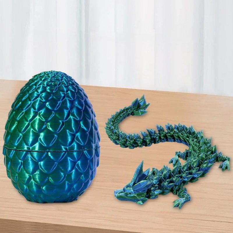 3D Printed Dragon Egg Chinese Dragon Babies Figurine Fun Home Office Decor Full Articulated Dragon Toys for Kids Ages 6+