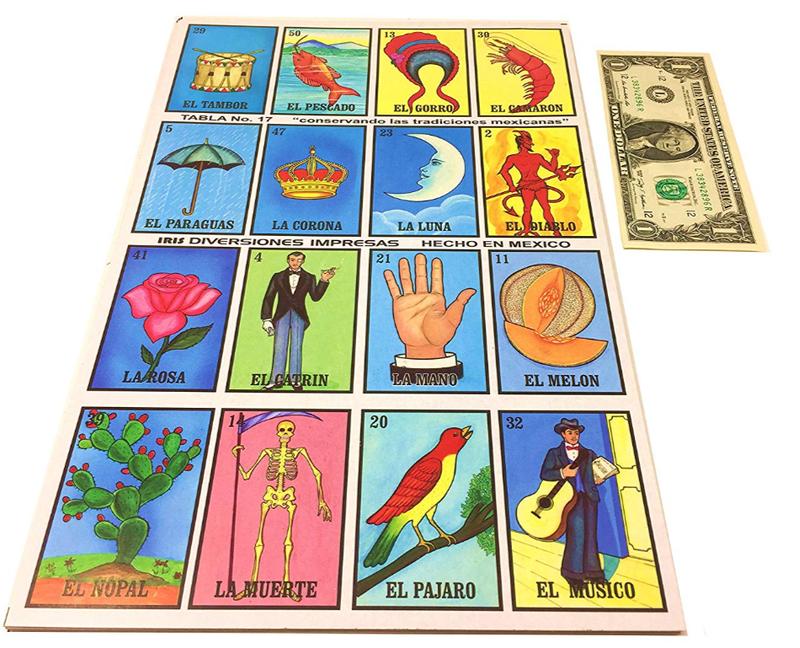 Classic Mexican Board Game   Loteria Mexicana   10 Jumbo Size Cards   10 Cartas Tamano Gigante