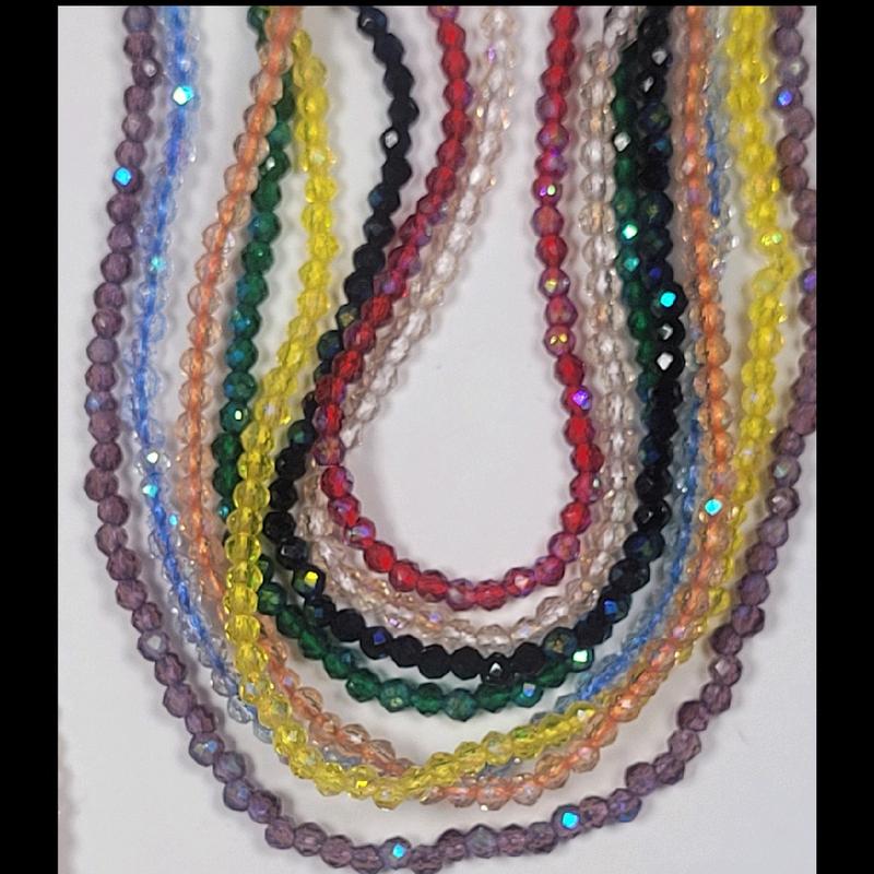 2mm Facited AB beads 1 string