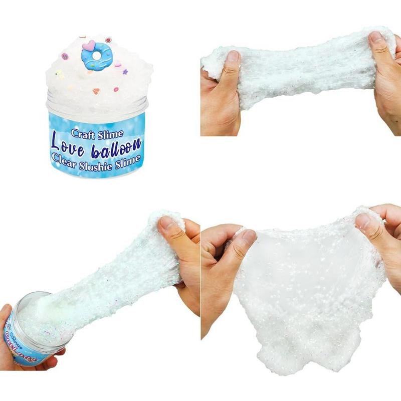 8 Pack Crunchy Slime Kit, Clear Slime Kit Super Soft and Non-Sticky, Birthday Gift Slime Party Favors for Girls and Boys