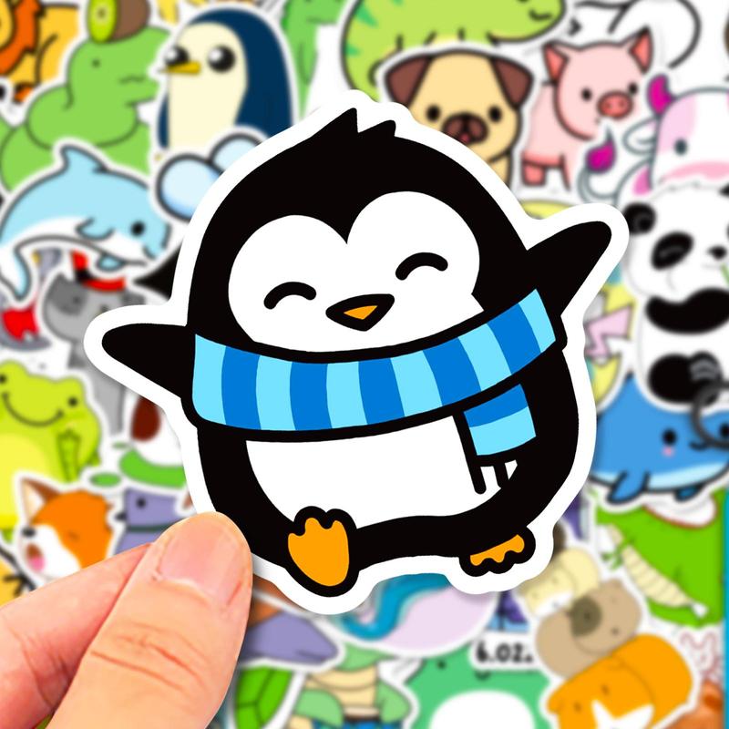 50pcs Cartoon Animal Series Sticker, Cute Multi-purpose Sticker For DIY Craft, Decoration, Hand Account