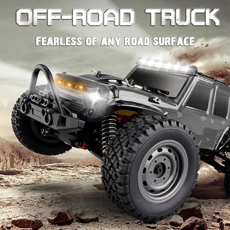 1:16 Scale All Terrain Remote Control Car, 4X4 High Speed 40 Km h RC Truck 2 Rechargeable Batteries Waterproof Monster RC Crawlers with LED Light for Kids Boys and Adults children toy rc drifting