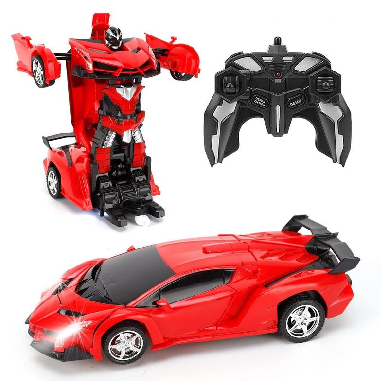 2-in-1 Transformer Model Car Toys for 4 5 6 7 8 Year Old Boys, 360° Rotation, One-Button Deformation Remote Control Car Toys for Kids Christmas Gifts