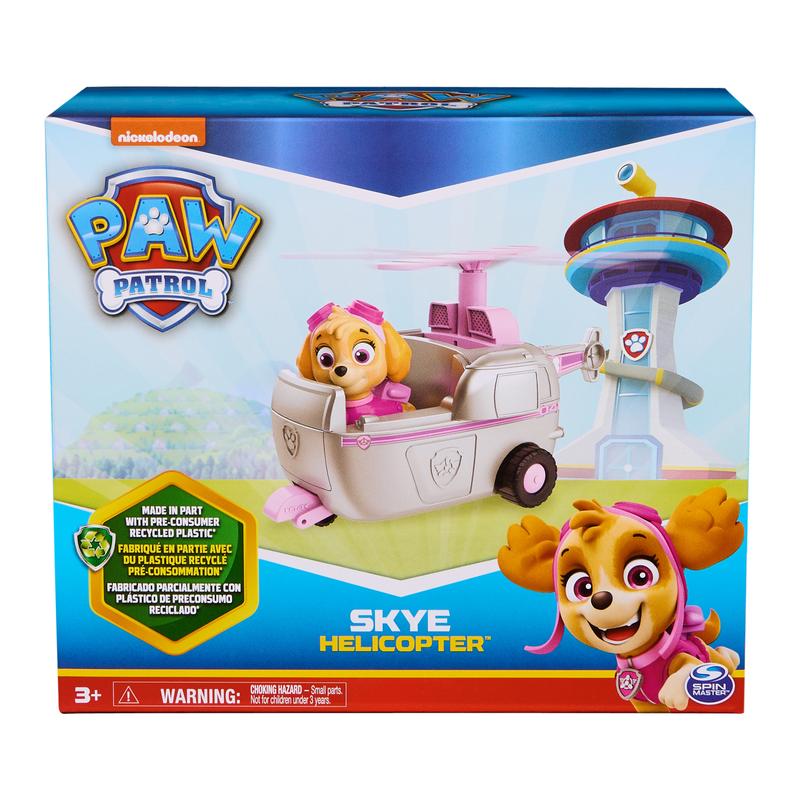 PAW Patrol, Skye’s Helicopter, Toy Vehicle with Collectible Action Figure, Sustainably Minded Kids Toys for Boys & Girls Ages 3 and Up