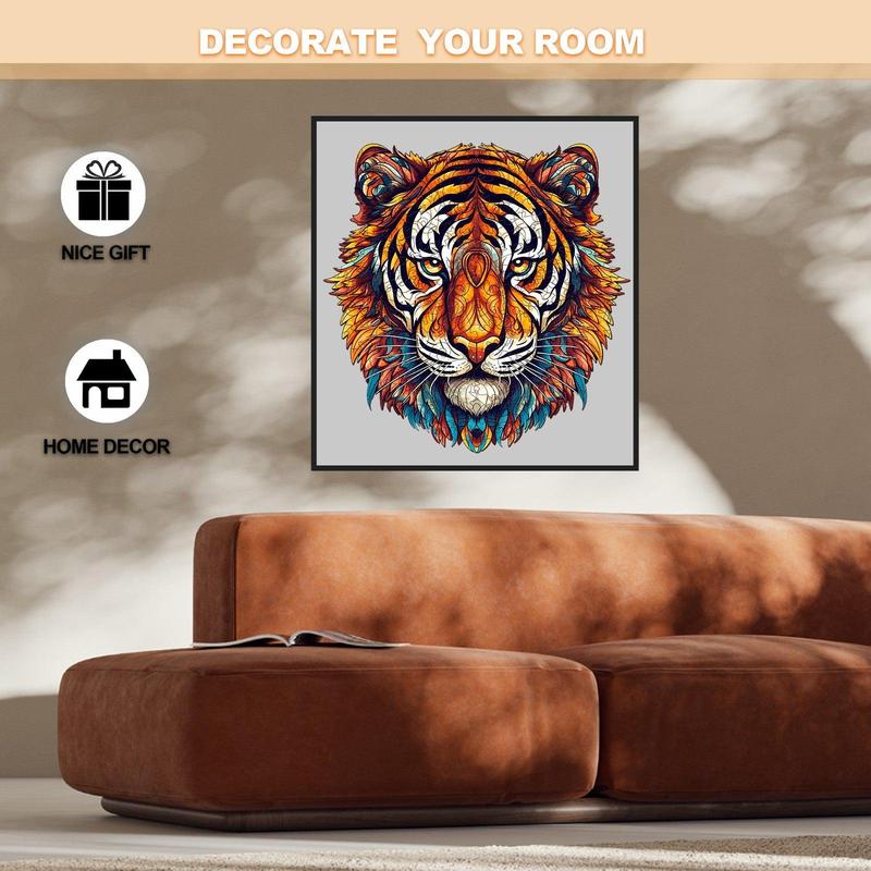 Brave Tiger Wooden Jigsaw Puzzle for Kids and Adults