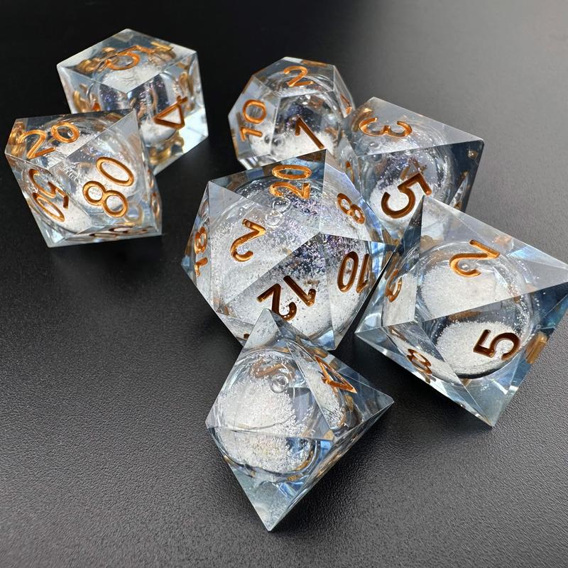 MinMax Misfits Aurora's Maelstrom Liquid Core Resin Polyhedral DnD Dice Set for Dungeons & Dragons (7 Pieces) | Tabletop RPGS |  | TTRPGs