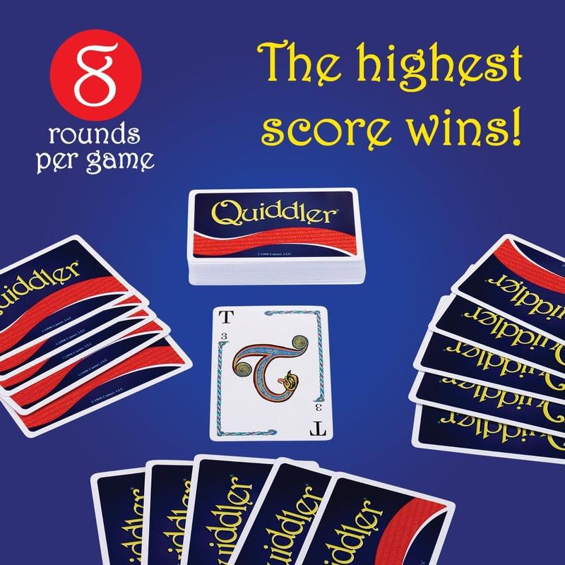 Quiddler Card Games for Kids – Playing Cards Word Games, Family Games, Learn While Having Fun Game Night, Travel Games, Multi-Player, Ages 8+