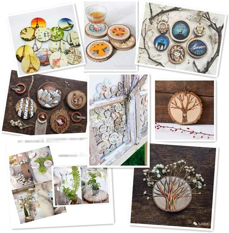 Natural Wood Slices Kit for DIY Crafts - 50 Pcs, 2.4-2.8 Inches, Predrilled with Hole, Wooden Circles for Wedding Decorations, Christmas Ornaments