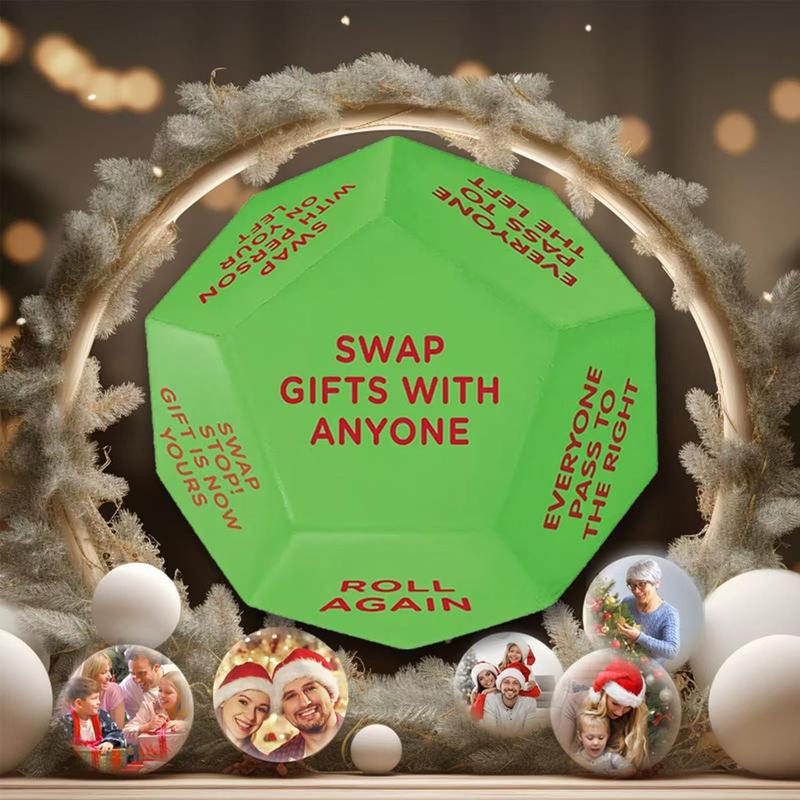 [CHRISTMAS DEAL 2024] Santa Swap Gift Exchange Dice, Exchange Dice Game, 12 Different Sides Christmas Party Gift Swap Dice