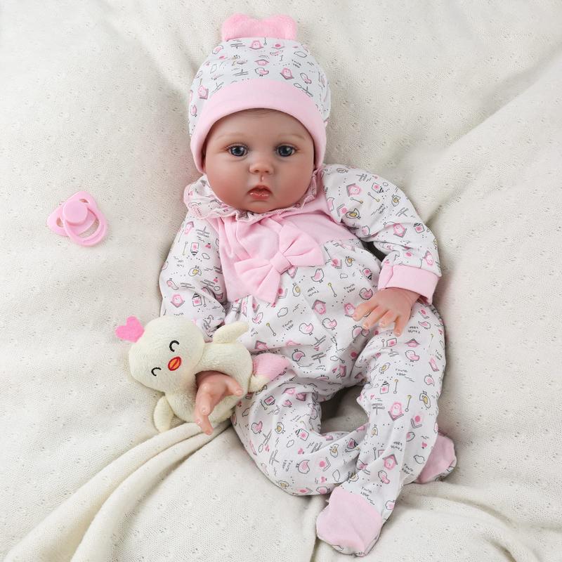 Wooroy Reborn Baby Dolls - Birthday Gift, Girl Gift, Kids Gift, Christmas Gift, Big Sister Gift, 16 Inch Realistic Newborn Girl, Lifelike Handmade Silicone Baby with Soft Weighted Body Like Real Baby, Kids Gift Box for 3+ Year Old