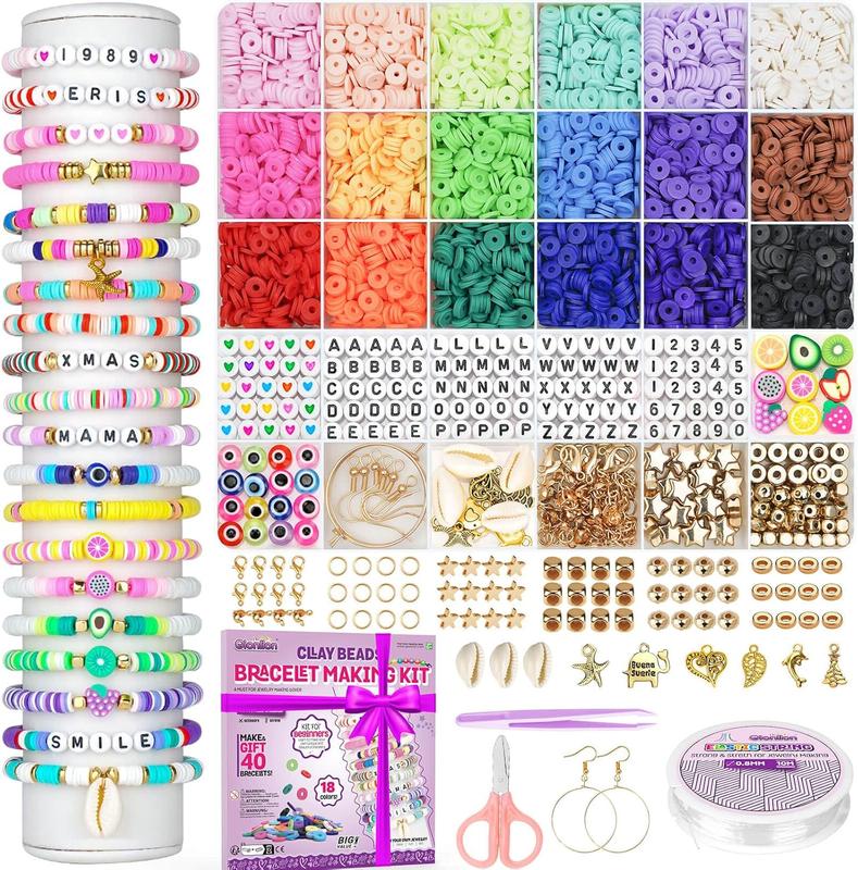 Friendship Bracelet Kit Concert Bracelets Merch, 5200 Pcs Clay Beads Bracelet Making Kit for Beginner, DIY Arts and Crafts Gifts Toys